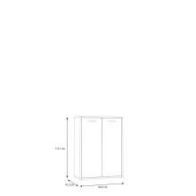Stauraumschrank >Keflavik< in braun,weiß - 84,5x115,1x41,5cm (BxHxT)