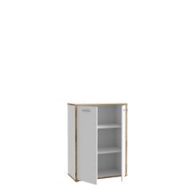 Stauraumschrank >Keflavik< in braun,weiß - 84,5x115,1x41,5cm (BxHxT)