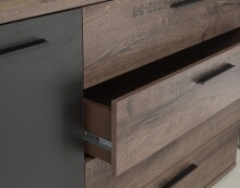 Kommode >Jacky < in braun,schwarz - 153,1x98,5x41,3cm (BxHxT)