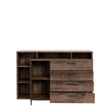 Kommode >Jacky < in braun,schwarz - 153,1x98,5x41,3cm (BxHxT)