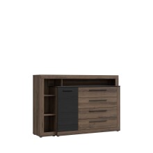 Kommode >Bellevue< in braun,schwarz - 160,5x107,3x43,4cm (BxHxT)