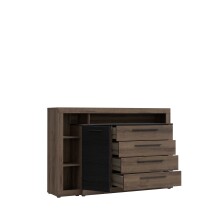 Kommode >Bellevue< in braun,schwarz - 160,5x107,3x43,4cm (BxHxT)