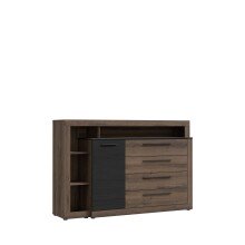 Kommode >Bellevue< in braun,schwarz - 160,5x107,3x43,4cm (BxHxT)