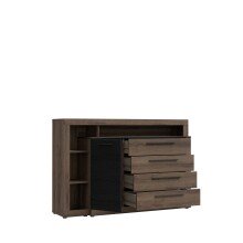 Kommode >Bellevue< in braun,schwarz - 160,5x107,3x43,4cm (BxHxT)