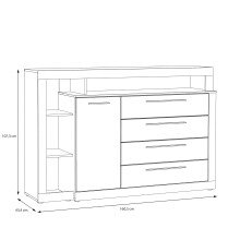 Kommode >Bellevue< in braun,schwarz - 160,5x107,3x43,4cm (BxHxT)