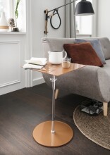 Beistelltisch >7/166-21< in Kupfer, Glas -...