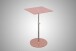 Beistelltisch >7/166-21< in Kupfer, Glas - 40x50x40cm (BxHxT)