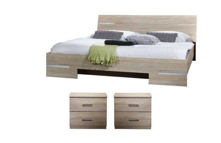 Schlafzimmer-Set >Anna< in EICHE SAEGERAU-NACHBILDUNG - 254x81x210cm (BxHxT)