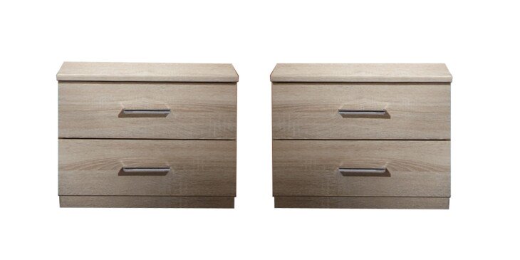 Nachtschrank >Anna< (2er-Set) in EICHE SAEGERAU-NACHBILDUNG - 104x40x38 (BxHxT)