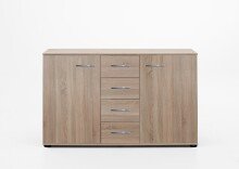 Kombikommode >Anna< in EICHE SAEGERAU-NACHBILDUNG - 130x83x41cm (BxHxT)