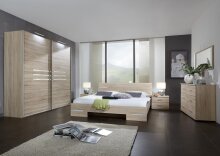 Schwebetürenschrank >Anna< in EICHE SAEGERAU-NACHBILDUNG - 225x208x65cm (BxHxT)