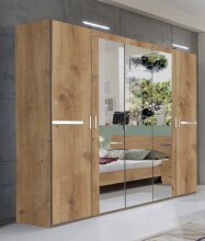Drehtürenschrank >Anna< in PLANKENEICHE NACHBILDUNG - 225x208x58cm (BxHxT)