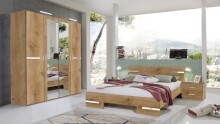 Drehtürenschrank >Anna< in PLANKENEICHE NACHBILDUNG - 180x208x58cm (BxHxT)