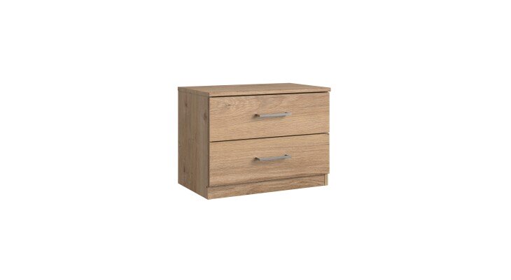 Nachtschrank >Anna< in PLANKENEICHE NACHBILDUNG - 52x40x38cm (BxHxT)