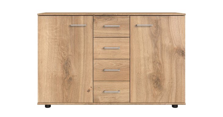 Kombikommode >Anna< in PLANKENEICHE NACHBILDUNG - 130x83x41cm (BxHxT)