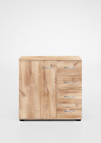 Kombikommode >Anna< in PLANKENEICHE NACHBILDUNG - 81x83x41cm (BxHxT)