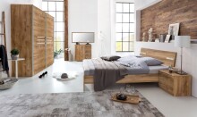 Kombikommode >Anna< in PLANKENEICHE NACHBILDUNG - 81x83x41cm (BxHxT)