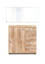 Wandspiegel >Anna< in PLANKENEICHE NACHBILDUNG - 58x106x2cm (BxHxT)