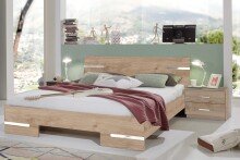 Schlafzimmer-Set >Anna< in ARTISAN EICHE NACHBILDUNG - 254x81x210cm (BxHxT)