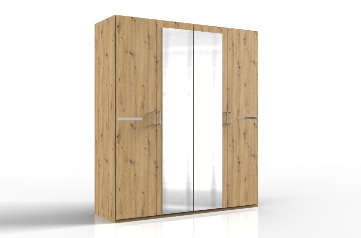 Drehtürenschrank >Anna< in ARTISAN EICHE NACHBILDUNG - 180x208x58cm (BxHxT)