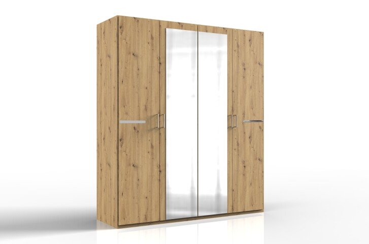 Drehtürenschrank >Anna< in ARTISAN EICHE NACHBILDUNG - 180x208x58cm (BxHxT)
