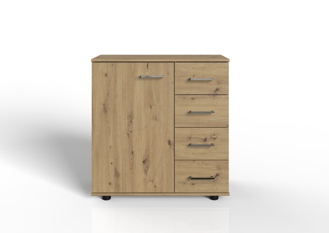 Kombikommode >Anna< in ARTISAN EICHE NACHBILDUNG - 81x83x41cm (BxHxT)