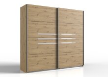 Schwebetürenschrank >Anna< in ARTISAN EICHE NACHBILDUNG - 225x208x65cm (BxHxT)