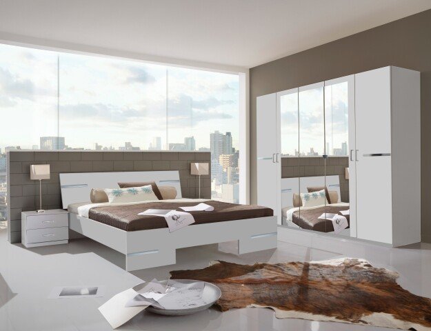Komplettschlafzimmer >Anna< in WEISS - 509x208x210cm (BxHxT)