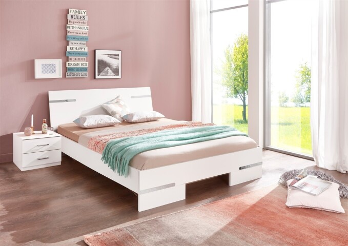 Bett-Set >Anna< in WEISS - 254x81x210cm (BxHxT)