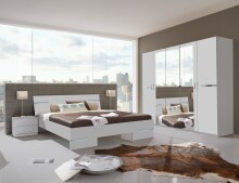 Bettgestell >Anna< in WEISS - 189x81x210cm (BxHxT)