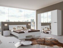 Bettgestell >Anna< in WEISS - 189x81x210cm (BxHxT)
