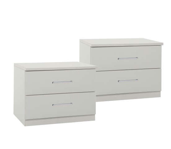 Nachtschrank >Anna< (2er-Set) in WEISS - 104x40x38cm (BxHxT)
