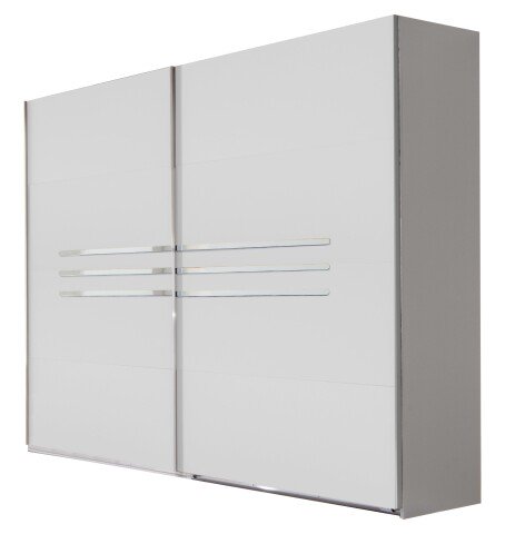 Schwebetürenschrank >Anna< in WEISS - 225x208x65cm (BxHxT)
