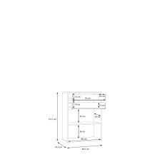 Stauraumschrank >Keflavik < in braun,weiß - 84,5x115,1x41,5cm (BxHxT)