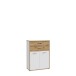 Stauraumschrank >Keflavik < in braun,weiß - 84,5x115,1x41,5cm (BxHxT)