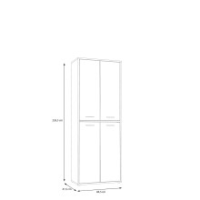 Aktenschrank >Keflavik< in braun,weiß - 84,5x226,5x41,5cm (BxHxT)