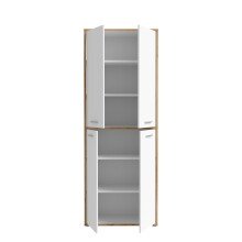 Aktenschrank >Keflavik< in braun,weiß - 84,5x226,5x41,5cm (BxHxT)