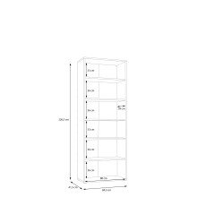 Aktenschrank >Keflavik< in braun,weiß - 84,5x226,5x41,5cm (BxHxT)