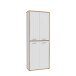 Aktenschrank >Keflavik< in braun,weiß - 84,5x226,5x41,5cm (BxHxT)
