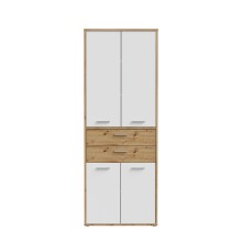 Aktenschrank >Keflavik< in braun,weiß - 84,5x226,5x41,5cm (BxHxT)