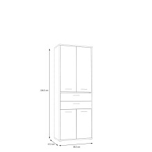 Aktenschrank >Keflavik< in braun,weiß - 84,5x226,5x41,5cm (BxHxT)