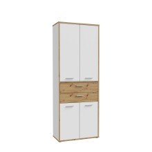 Aktenschrank >Keflavik< in braun,weiß - 84,5x226,5x41,5cm (BxHxT)