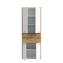 Aktenschrank >Keflavik< in braun,weiß - 84,5x226,5x41,5cm (BxHxT)