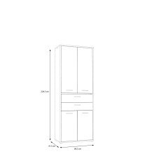 Aktenschrank >Keflavik< in braun,weiß - 84,5x226,5x41,5cm (BxHxT)