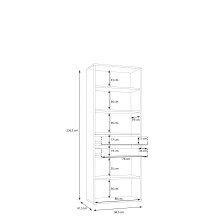 Aktenschrank >Keflavik< in braun,weiß - 84,5x226,5x41,5cm (BxHxT)