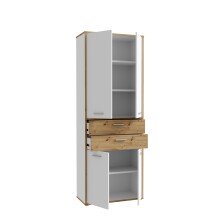 Aktenschrank >Keflavik< in braun,weiß - 84,5x226,5x41,5cm (BxHxT)