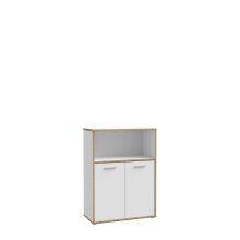 Aktenregal >Keflavik< in braun,weiß - 84,5x115,1x41,5cm (BxHxT)