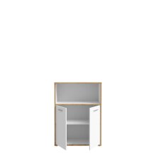 Aktenregal >Keflavik< in braun,weiß - 84,5x115,1x41,5cm (BxHxT)