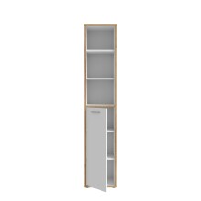 Aktenregal >Keflavik< in braun,weiß - 44,8x226,5x41,5cm (BxHxT)