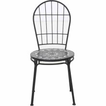 Gartenstuhl >Como< in matt schwarz, dunkgelgrau  -...